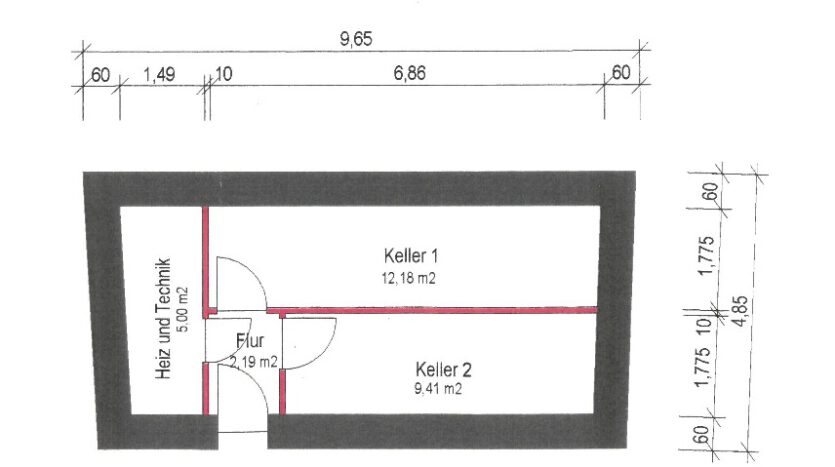 Grundriss Keller