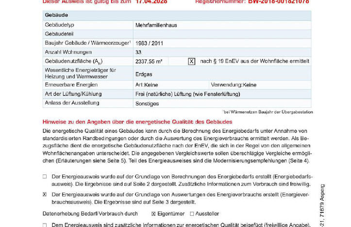 Energieausweis Seite 1