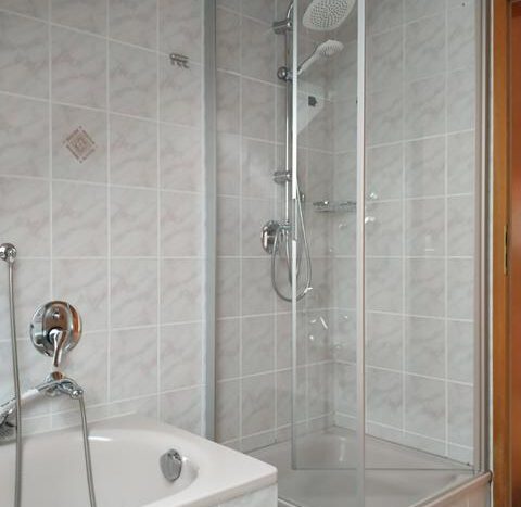 Badzimmer mit Wanne und Dusche