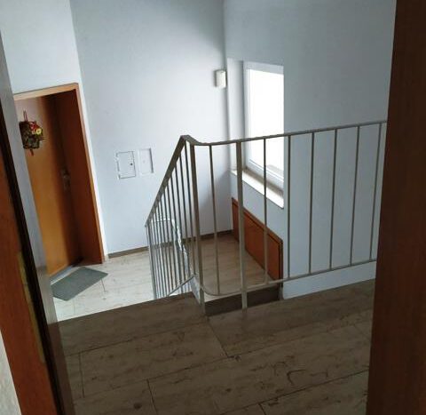 Treppenhaus mit Jura-Marmor und Eisengeländer