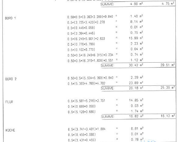 Nutzflächenberechnung 1.DG